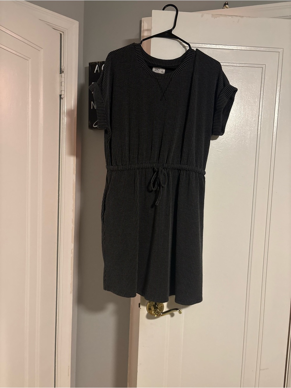 Women’s' Black Knit Drawstring Waist Dress